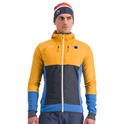 Vintersport jakke Sportful Anima Cardio Tech Wind Jacket blå denim / gul